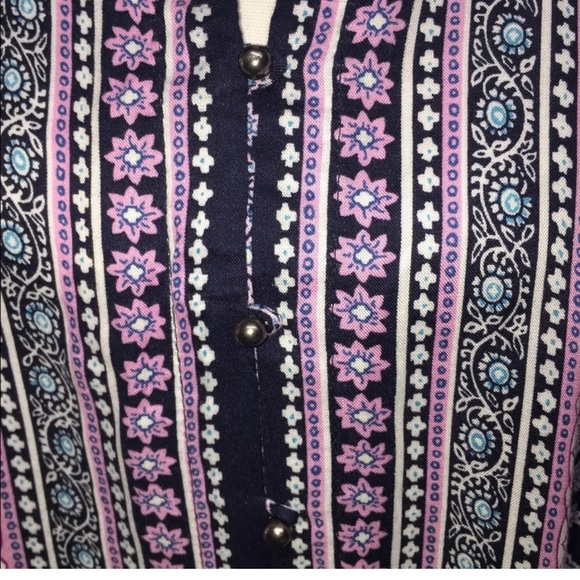 Relativity babydoll boho dress in white blues and pinks, size Large - Picture 2 of 6